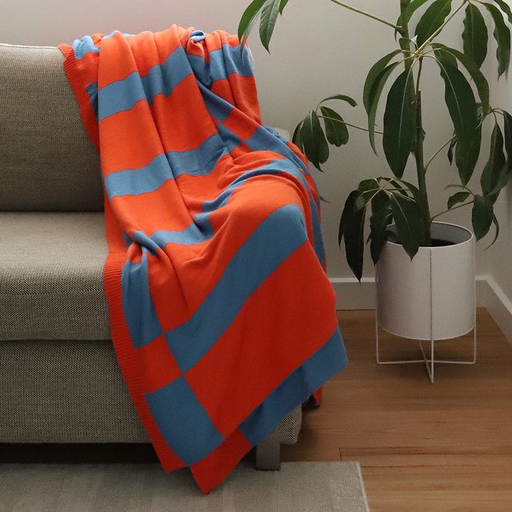 Koi Geometric Knit Throw Blanket - Image 3