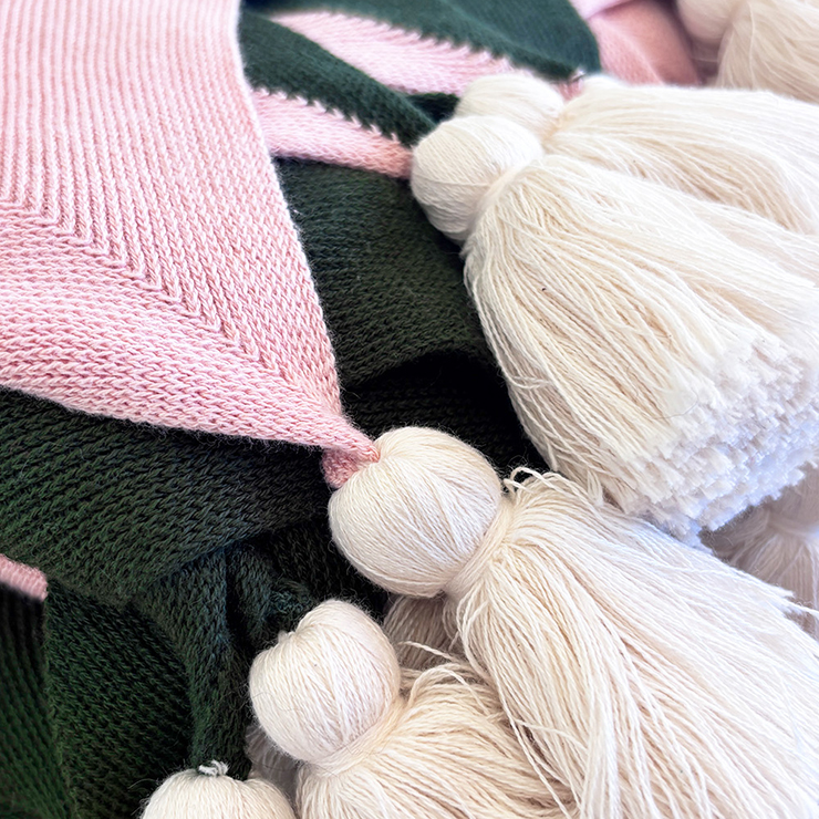 Club Stripe Tassel Throw Blanket - Image 2
