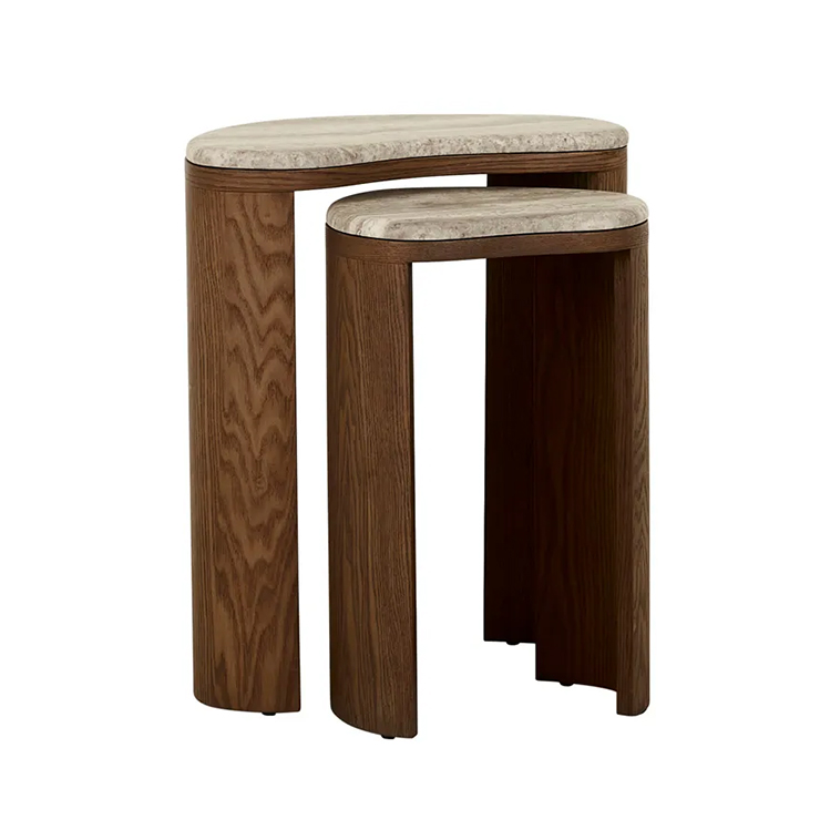 Oberon Curve Marble Nest Side Table