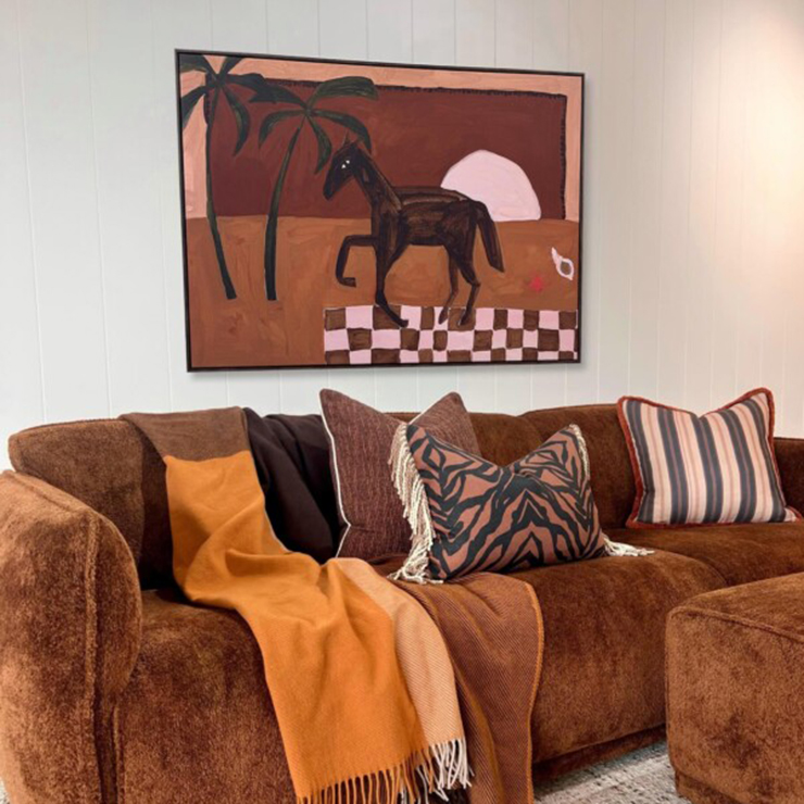 Sunset Gallop Nutmeg Canvas Art Print - Image 2