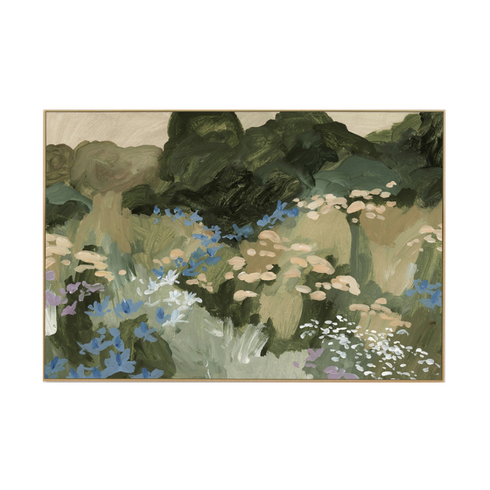 Meadow Flora Blue Canvas Art Print